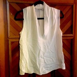 Vince White Blouse V-neck XS